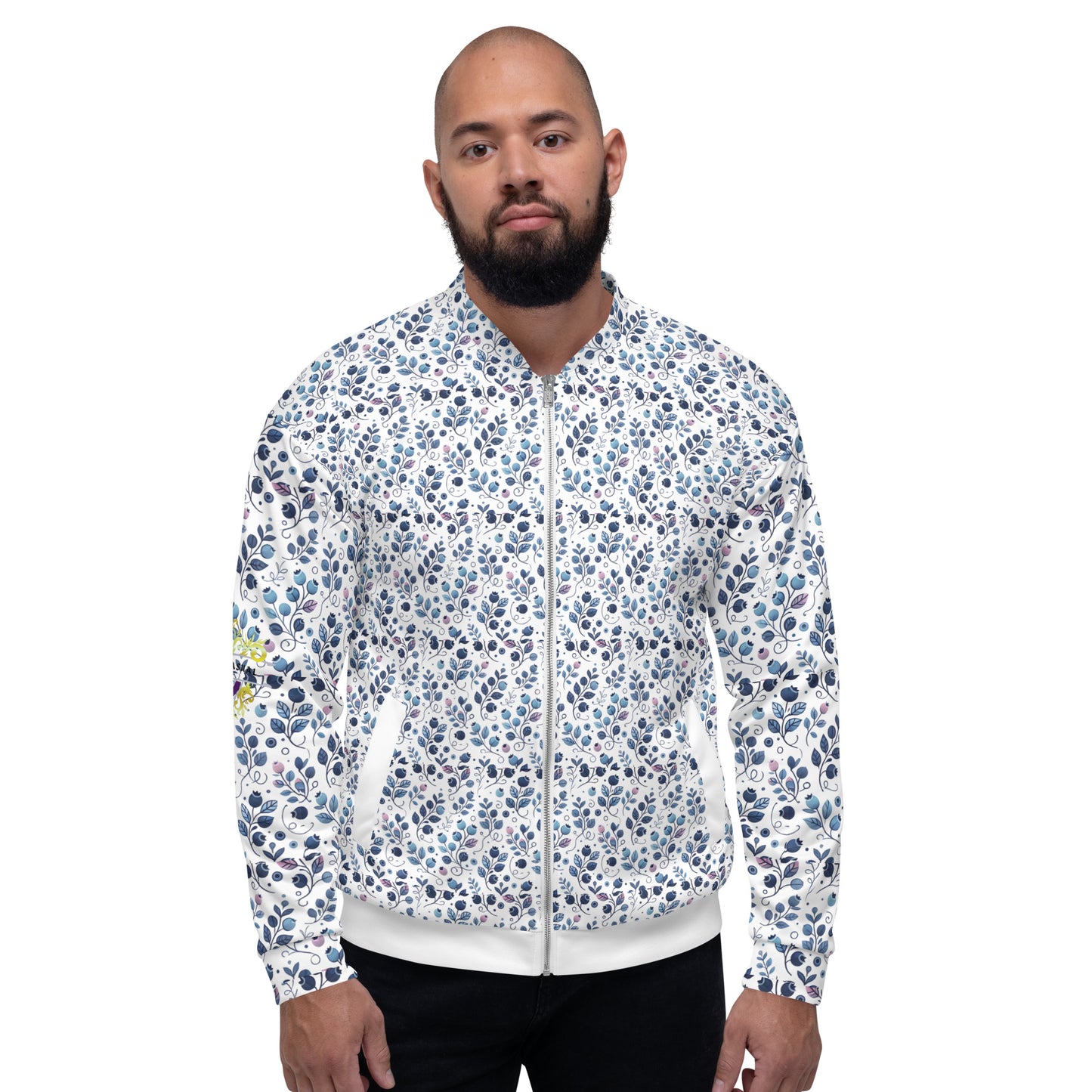 Frosted Flora Bomber Jacket in XS - Recycled Fabric