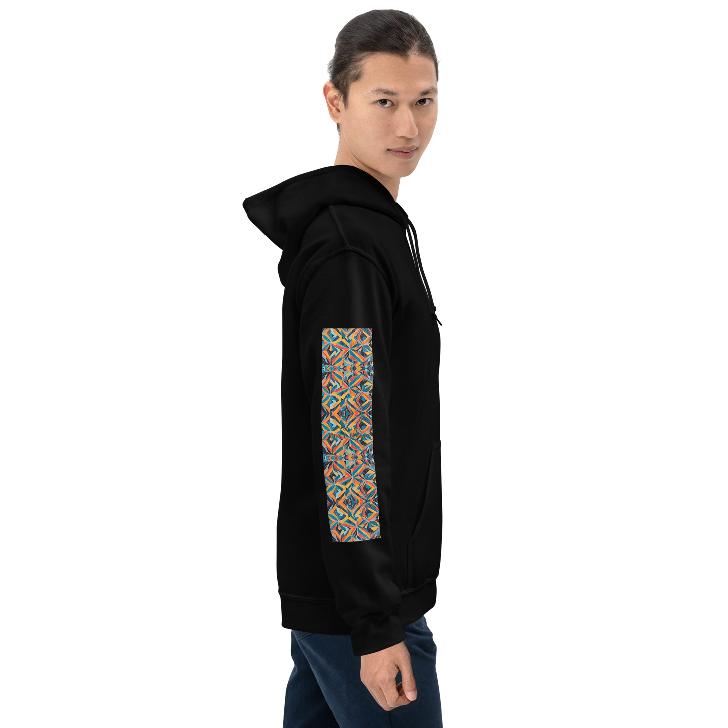 Geometric Sleeve in Black - Recycled Fabric